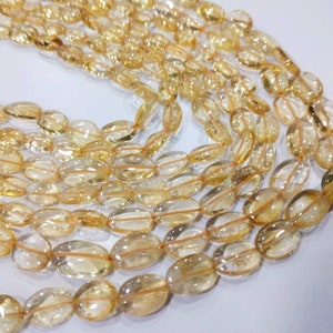 AAA Citrine Smooth 6-10 mm Oval Beads, 13 Inches Strand, Natural Citrine handmade Oval beads Strand for jewelry design