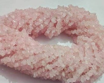 Rose Quartz Uncut Chips Nuggets Beads, 34 Inches Strand, Pink quartz Chips Nugget Beads For Jewelry Making, freeform beads for diy