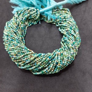 AAA Quality Natural Turquoise 2.5 mm Micro faceted beads for jewelry making, 100% Genuine Turquoise beads, Tiny Turquoise Crystal