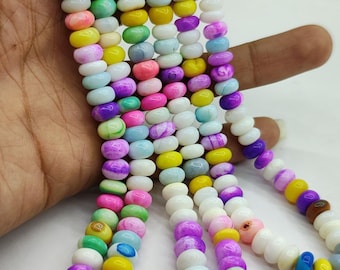 16&quot; Rainbow Opal Smooth Rondelle Beads, Multi Opals Rondelle beads, Candy opal rondelle, Disco opals, Pastel opals, Summer Opals
