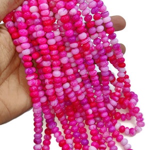 16&quot; Beautiful Pink Opal Smooth Rondelle Beads, 8-9 mm Fuchsia Pink Opal plain rondelle beads, hot pink opal rondelle, Candy opal rondelles