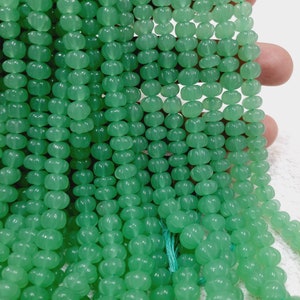 16&quot; Hydro Green Chrysoprase Carved Melon  6-9 mm Beads, handmade Pumpkin beads for jewelry Making, Green Melon beads, Fancy shape beads, DIY