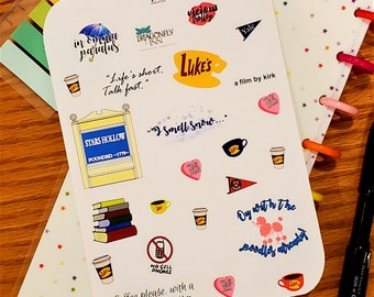 Rory Gilmore Sticker Set Planner Stickers Erin Condren 4 Sheets Stickers Gilmore Girls Stickers Lorelai Gilmore