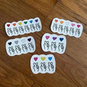 Pride Finger Herz Aufkleber