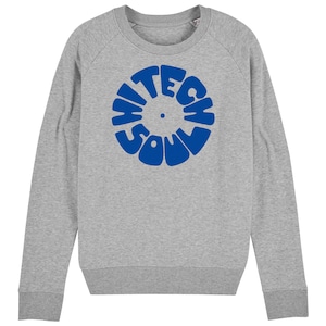 Sweat-shirt féminin Heather Grey Pour Femmes Hi Tech Soul Avec Luxury-Feel, Royal Blue Flock Vinyl