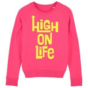 Bluza damska High On Life Pinch Punch z luksusowym wykończeniem, cytrynowożółty, winylowy flok