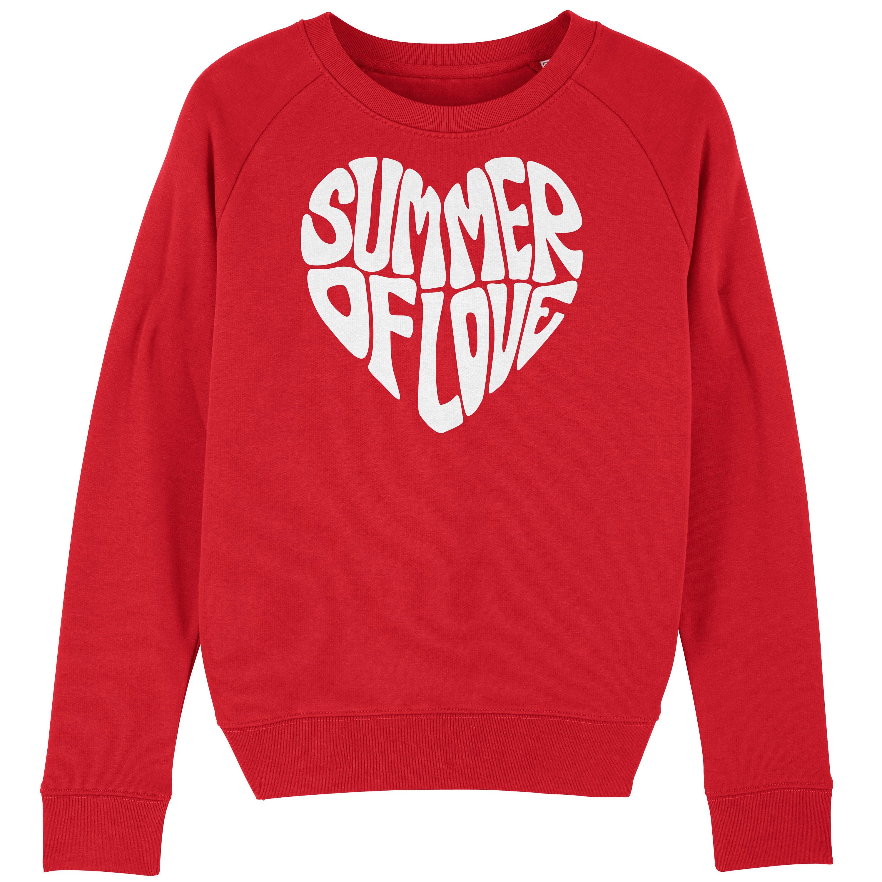 Summer Of Love Women's Red Sweatshirt With Luxury-Feel | Etsy