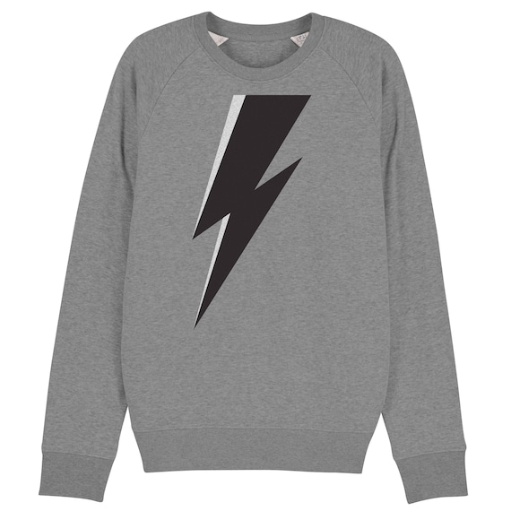Sudadera para hombre mid Heather Grey con vinilo lightning bolt