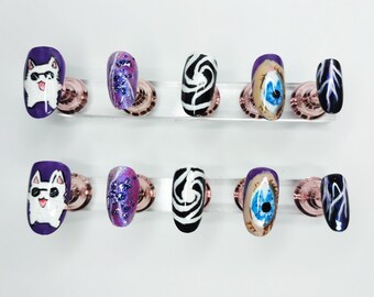 Jujutsu Kaisen Gojo Satoru press on nails japanese/anime/weired/edgy