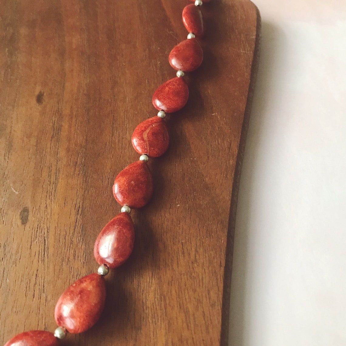 Sponge Coral Beaded Necklace Etsy