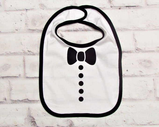 Baby Bib, Tuxedo, Funny Toddler, Fancy Babe, Black Tie, Baby Gift, Gender Neutral, Baby Shower Gift, Custom Baby Items, Snack Time