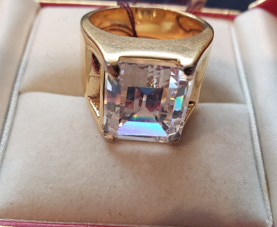 Fabulous Fakes: Unisex Ring, Emerald Cut CZ size … - image 2