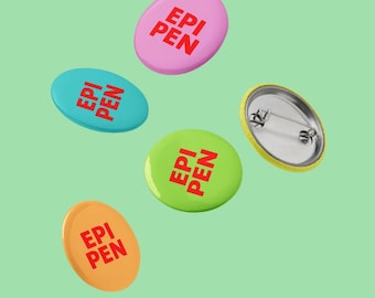 EpiPen Alert Pin Buttons for Backpack, Medical Bag, Clothing - EpiPen Medical Alert Pins for Kids and Adults - Beelio Set of Pin Buttons 02