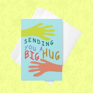 Carte de voeux pour un grand câlin - Carte de voeux Beelio pour enfants - Une pensée pour vous - Guérison, réconfort, déménagement, perte, encouragement