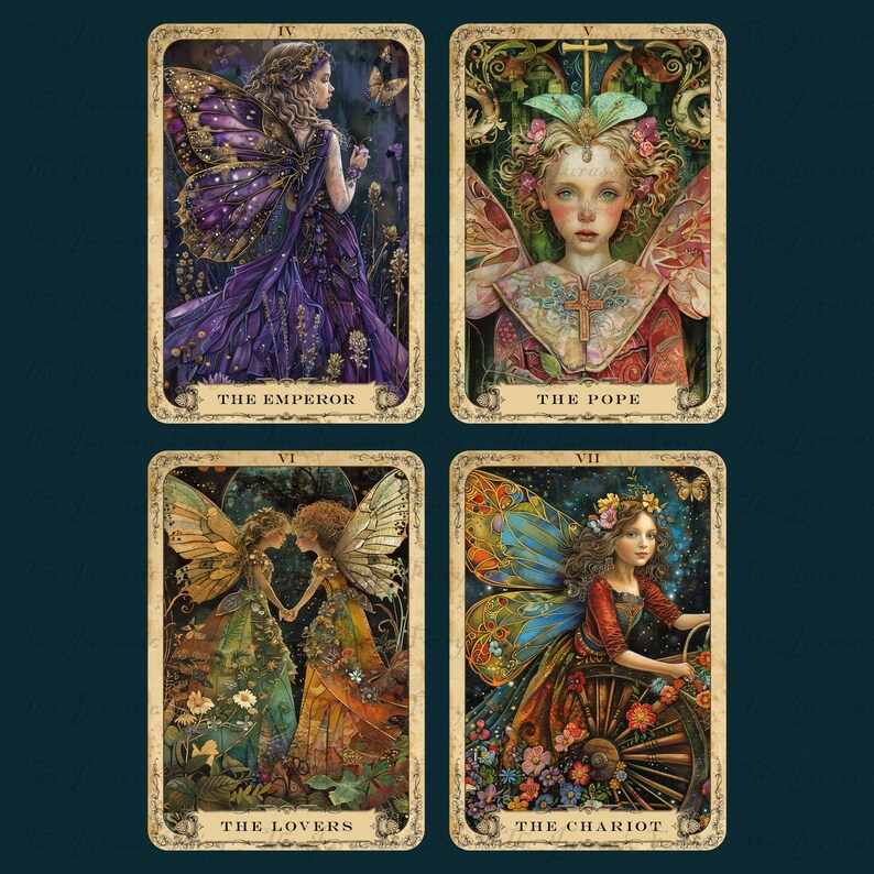 Fairy Major Arcana Tarot Cards Printables 22 Cards Plus 2 Tarot Backs ...