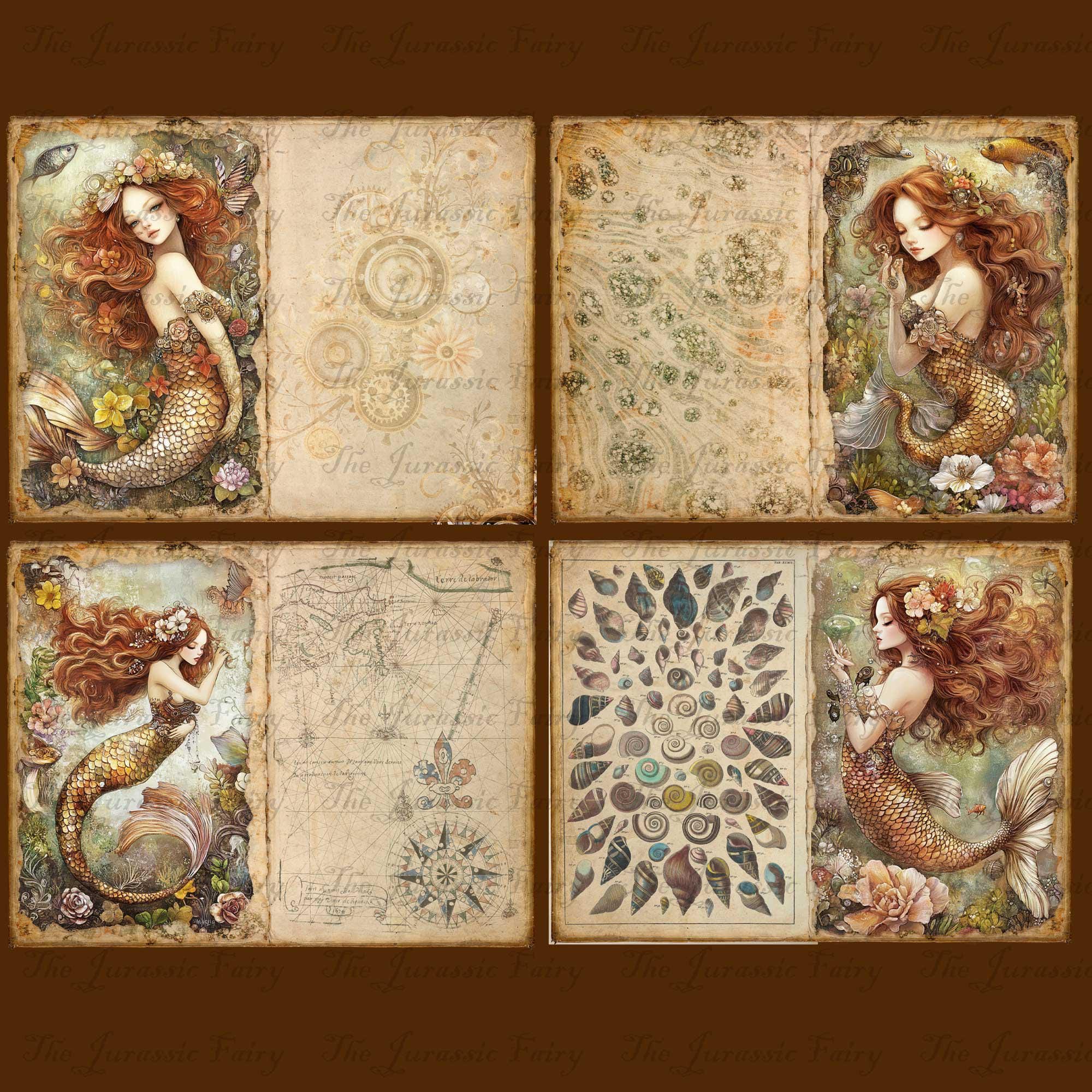 Steampunk Mermaids Junk Journal Kit: Printable Ephemera (digital) - Etsy