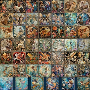 48 segni zodiacali fata stampabili Twinchies / Inchies Segni oroscopo astrologico con un tema fatato Fate Farfalle Fiori