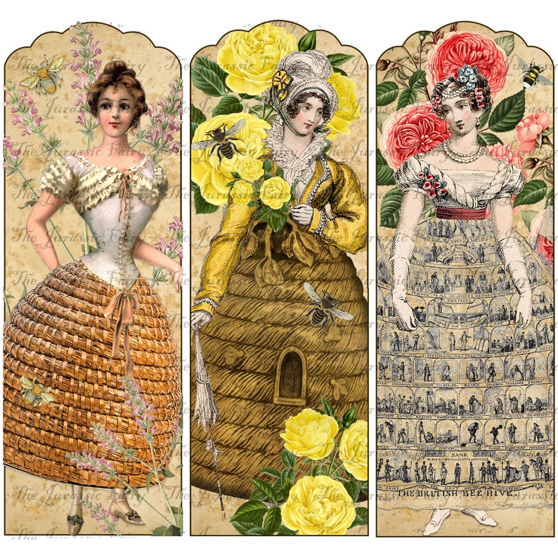 20 Printable Bookmarks the Bee Keeper's Garden Ephemera, Bees, Vintage ...