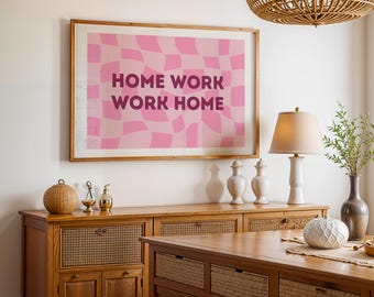 Impresión horizontal para tareas domésticas: tipografía retro rosa con humor de oficina (descarga digital) - Bonus Square