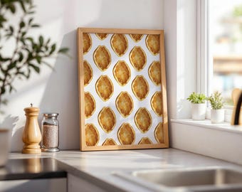 Diseño digital de arte culinario para cocina / 7 colores / Varios tamaños / Bonus cuadrado / Descarga instantánea