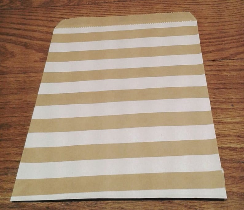 25 50 100 X Brown Kraft Paper Sweet Bags. Spots Stripes Etsy UK