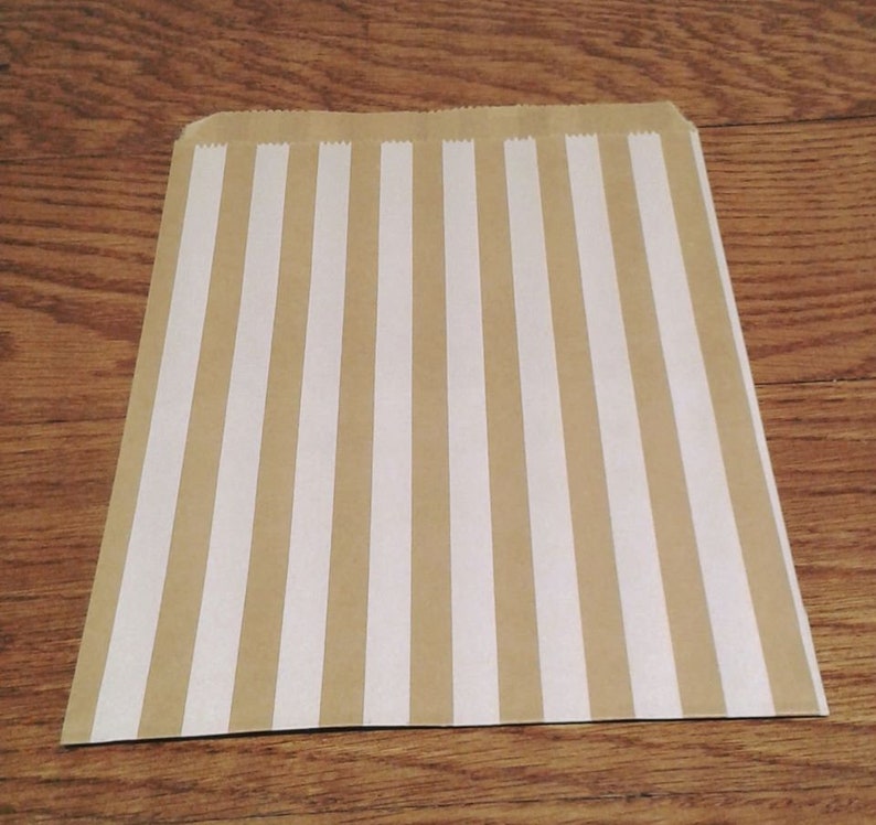25 50 100 X Brown Kraft Paper Sweet Bags. Spots Stripes Etsy UK