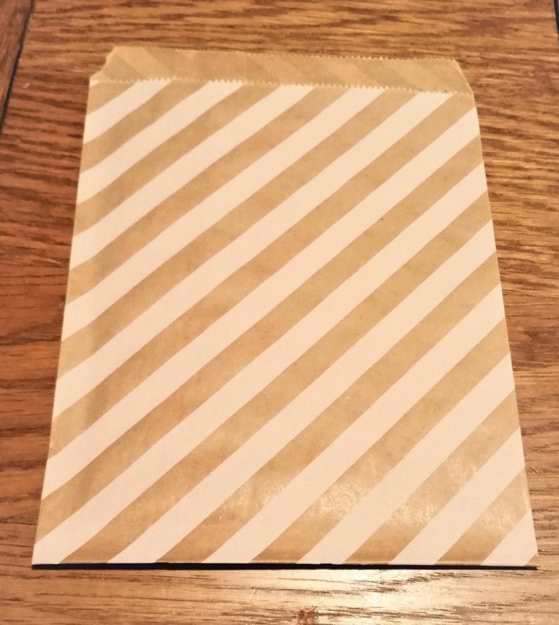 24 48 96 X Brown Kraft Paper Sweet Bags Spots Stripes. Retro Etsy UK
