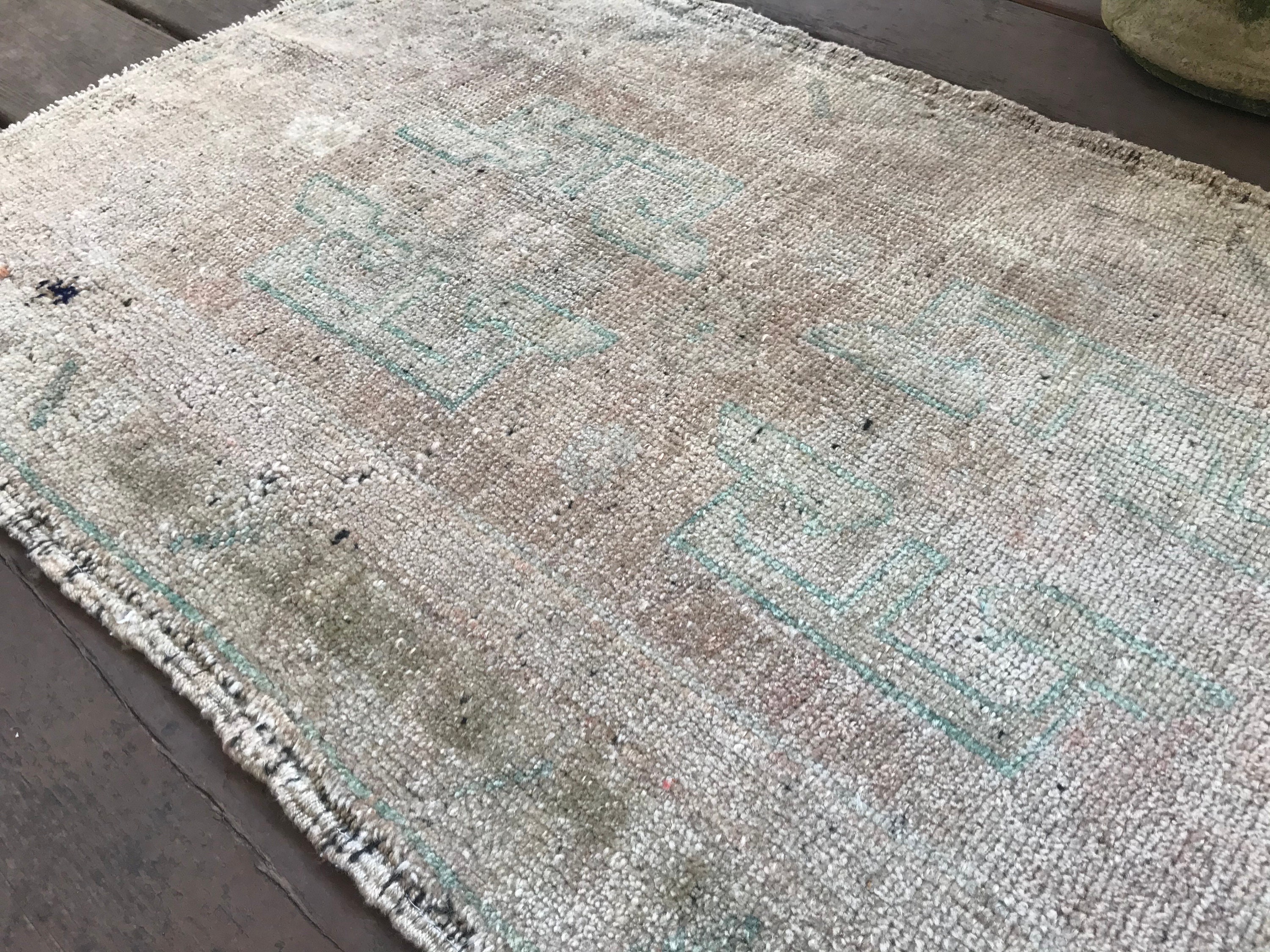 2 x 3 kleine Vintage Teppich Eingang Teppich gedämpft | Etsy