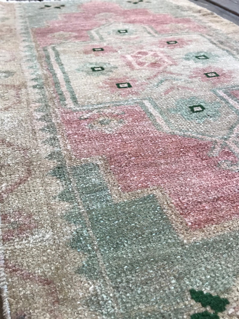 mini oushak rug 2x3 Indoor door mat rug muted color in front of kitchen sink,vanity bath mat,bedside,vintage tuk\u0131sh rug mini rug