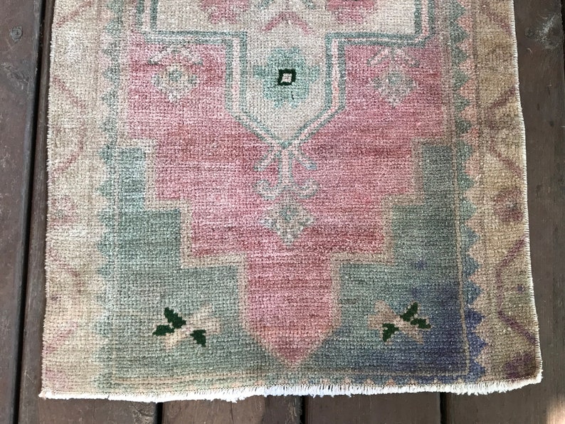 mini oushak rug 2x3 Indoor door mat rug muted color in front of kitchen sink,vanity bath mat,bedside,vintage tuk\u0131sh rug mini rug