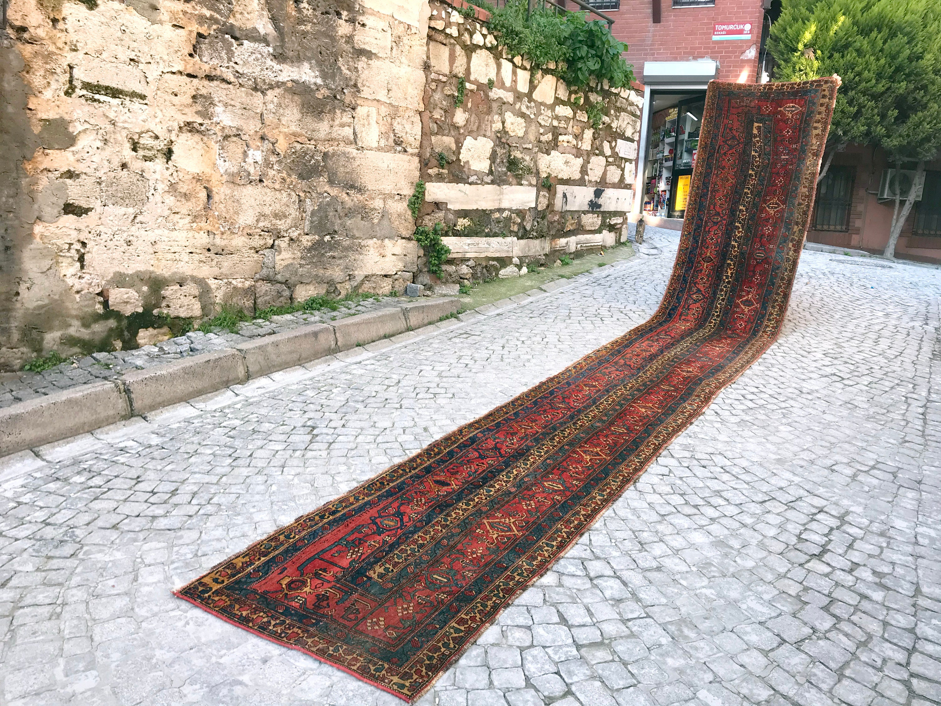 3' X20'7 Unusual Antique Rug Runner Persian Rug Etsy