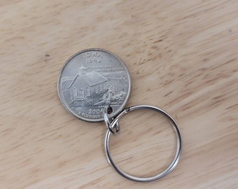 State Quarter Keychain Freedom Charm Choose your State or Territory