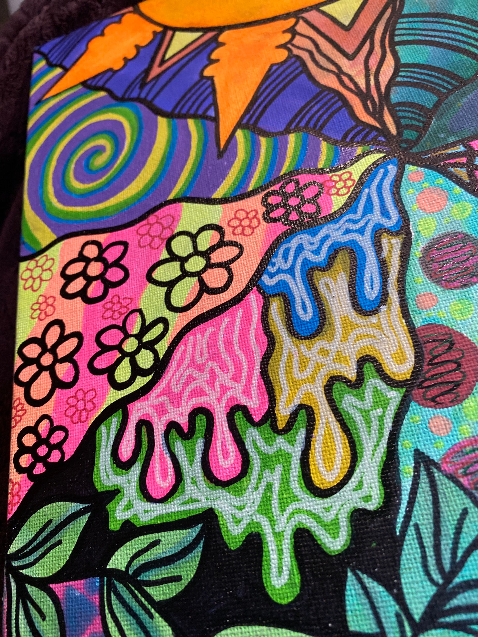 Trippy Watercolor Painting 11x14 Etsy