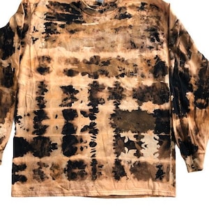 Langarm schwarz und Orange Bleichband Farbstoff