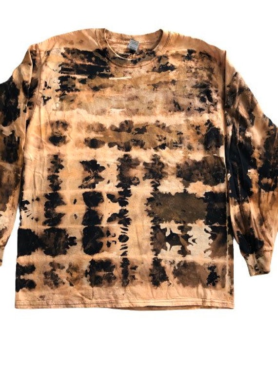 Bleach dye long sleeve shirt shop