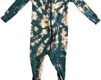 Tie dye footie pajamas sale