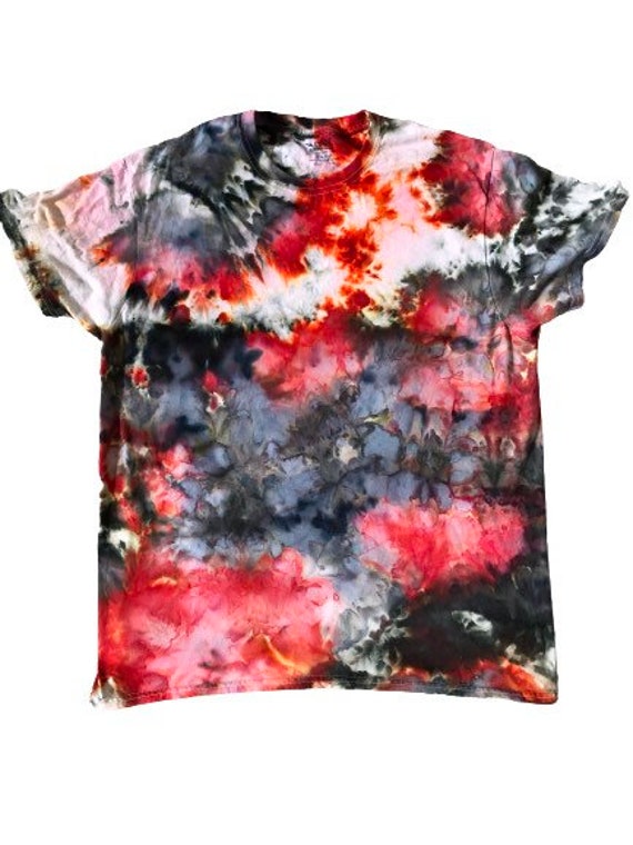 Black and Red Tie Dye Shirt Etsy