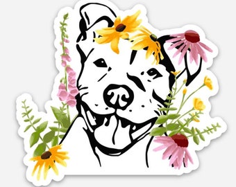 Floral Pitty Sticker