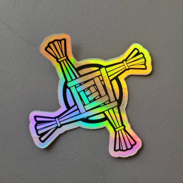 Holographic Brigid's Cross Sticker