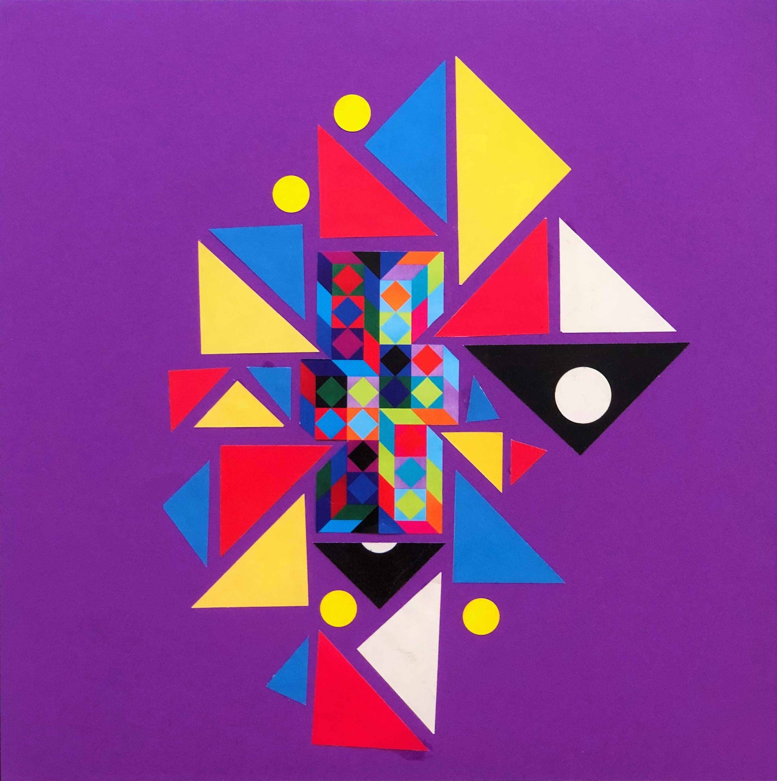 Original Collage Art, Art Deco Collage, Geometrical Collage, Original