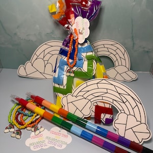 Rainbow Goodie Bags, Rainbow Themed Party Favors, Children&#39;s Favors, Birthday Goodie Bag, Art Activity Goodie Bags, Craft Party Favors