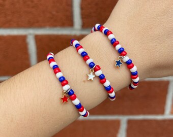 Set of 5 Americana Party Favors, July 4th Accessories, 'Merica Bracelets, Independence Day, July 4 Party, Birthday party Favors, BBQ Party