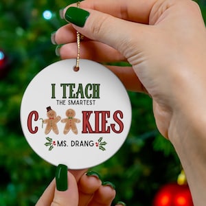 Personalized Teacher Christmas Ornament, Teacher Appreciation Gift, Teacher Custom Name Ceramic Ornament, Gift From Student, Teacher Gift