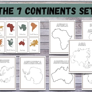 Continents Flashcards: Montessori Homeschool Printable (PDF)