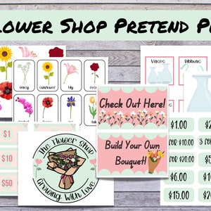 Flower Shop Dramatic Play, Pretend Play, Classroom Dramatic Play, Home Dramatic Play, Playroom printable, Preschool Printable,