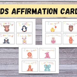 Positive Affirmationen für Kinder, Mindfulness-Geschenk für Kinder, Motivationskarten, Positivitätskarten für Kinder, Montessori-Karten, psychische Gesundheit für Kinder