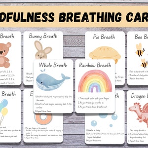 Ejercicios de respiración de atención plena Actividades para niños, Tarjetas de respiración, Rincón calmante, Estrategias calmantes, Herramientas de psicología, Alivio de la ansiedad