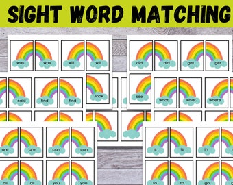 Sight Word Matching, Printable Spelling Game, Kindergarten Sight Words, Fry&#39;s First 100 Cards, Learn To Read, Homeschool Reading Worksheet