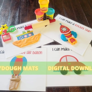Trasporti Apprendimento Gioco Tappetini per pasta Attività prescolastiche stampabili Abilità motorie Regalo per il bambino Tempo tranquillo Attività Gioca Doh Mats