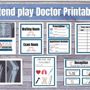 Personalized Doctor Dramatic Play, Pretend Play, Classroom Dramatic Play, Home Dramatic Play, Playroom printable, Preschool Printable,
